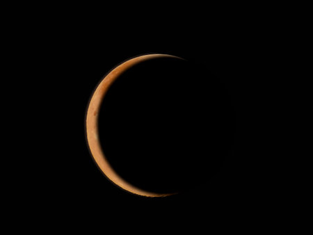 Dark sky and moonの写真素材