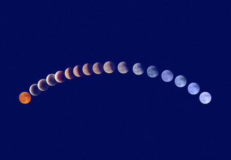 Dark sky and moonの写真素材