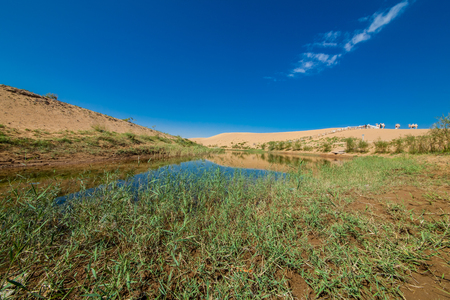 Inner Mongolia Tengger Desert Landscapeの写真素材