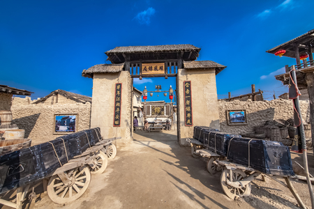 Architectural Landscape of Zhenbei Fort Western Film City, Yinchuan City, Ningxiaのeditorial素材