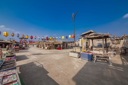 Architectural Landscape of Zhenbei Fort Western Film City, Yinchuan City, Ningxiaのeditorial素材