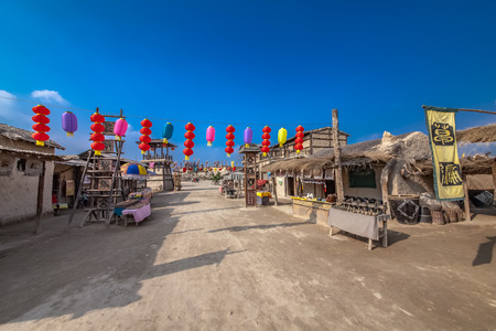 Architectural Landscape of Zhenbei Fort Western Film City, Yinchuan City, Ningxiaのeditorial素材