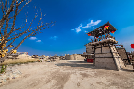 Architectural Landscape of Zhenbei Fort Western Film City, Yinchuan City, Ningxiaのeditorial素材