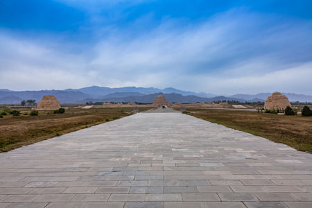 Architectural landscape of Xixia Wangling in Yinchuan City, Ningxiaのeditorial素材