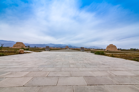 Architectural landscape of Xixia Wangling in Yinchuan City, Ningxiaのeditorial素材