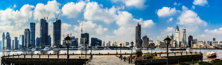 Buildings in Huangpu River Bund of Shanghaiのeditorial素材