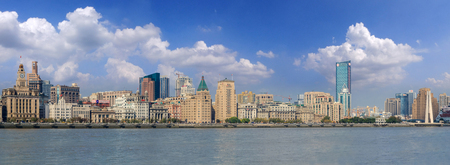 Buildings in Huangpu River Bund of Shanghaiのeditorial素材