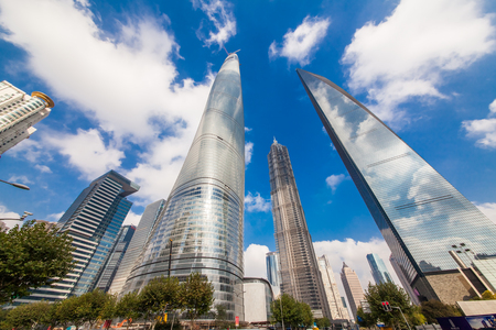 Shanghai Lupu River Bund Lujiazui Building Landscapeのeditorial素材