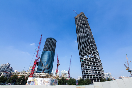 Shanghai Huangpujiang North Bund Architectural Landscapeのeditorial素材