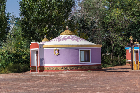 Inner Mongolia Tengger yurt architectural landscapeのeditorial素材