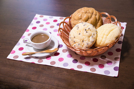 Coffee and breadの写真素材