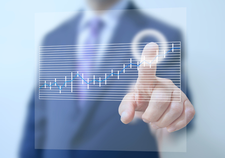 business man touch screenの写真素材