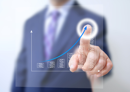 business man touch screenの写真素材