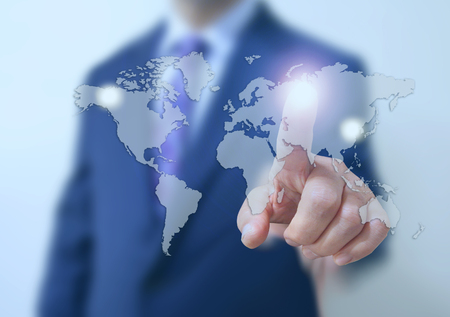 business man touch screenの写真素材