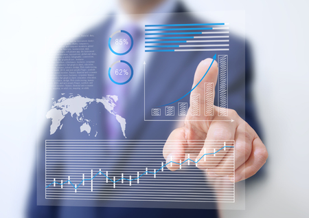 business man touch screenの写真素材