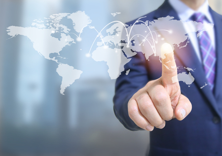 business man touch screenの写真素材