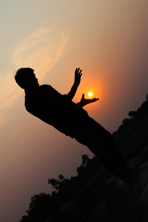 The meadow at sunriseの写真素材