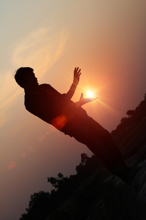 the rising sunの写真素材