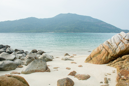 Sea tropical landscape with mountains and rocks, blue sea and blue skyの写真素材