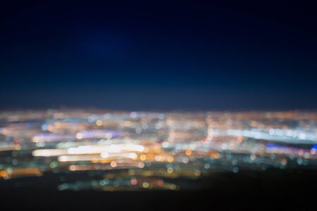 Abstract long exposure, experimental surreal photo, city and vehicle lights at nightの写真素材