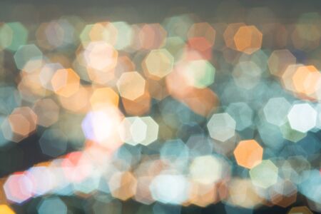 Abstract, Beautiful Bokeh landscape of city at night, Bokeh light and blur city sunsetの写真素材