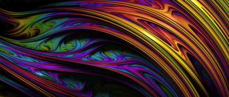 3D Illustration of a Beautiful infinite mathematical mandelbrot set fractal.