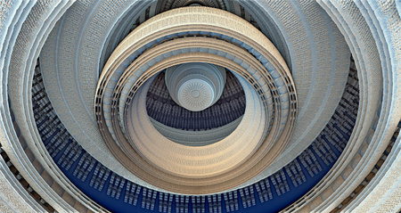 3D Illustration of a Beautiful infinite mathematical mandelbrot set fractal.の写真素材