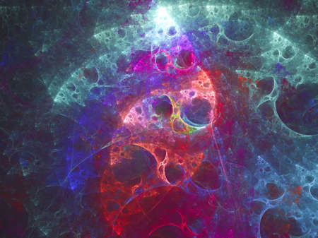 Abstract fractal art background. Computer generated fractal illustration art in multicolors. Multiple layers.の写真素材