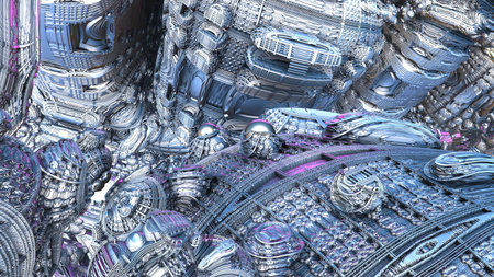 Abstract Computer generated Fractal design. 3D Aliens Illustration of a Beautiful infinite...