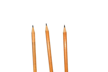 Pencils on a white background. In the photo there are 3 pencils on a white background.の写真素材
