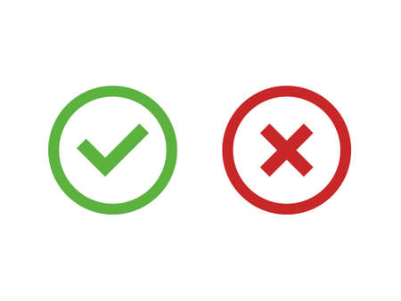 red cross and green check markのイラスト素材