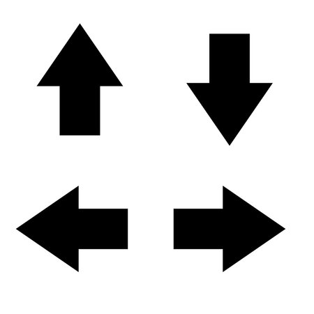 Arrows, vector. Black arrows on a white background. Up, down, right, left.