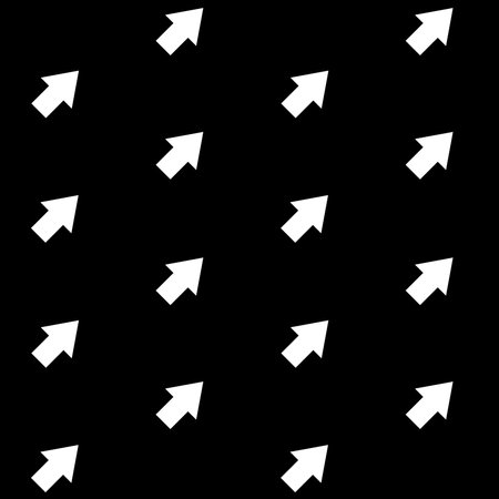 Arrows, seamless pattern, vector. A pattern of white arrows on a black background.のイラスト素材