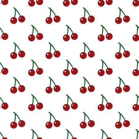 Cherry, seamless pattern, vector. Pattern from cherry on a white background.のイラスト素材