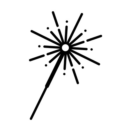 Bengal fire, vector icon. Bengal fire in black on a white background.のイラスト素材