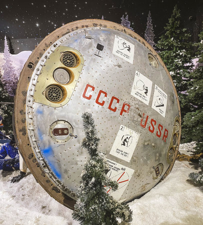 Moscow, Russia, September 15, 2022. Cosmonautics Museum, exhibition.のeditorial素材