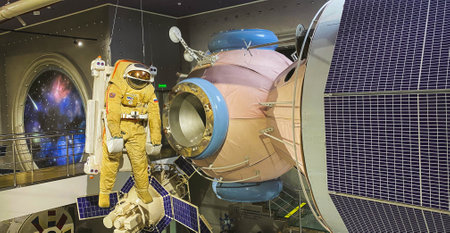 Moscow, Russia, September 15, 2022. Cosmonautics Museum, exhibition.のeditorial素材