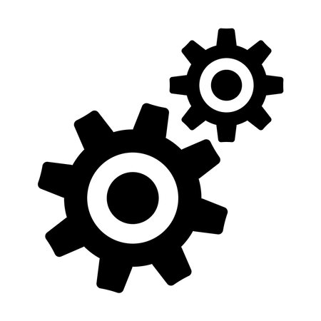 Gear, vector icon. Two black gears on a white background.のイラスト素材