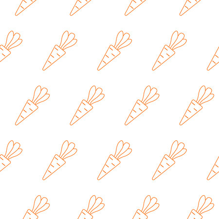 Carrot, seamless pattern, vector. Orange carrots on a white background.