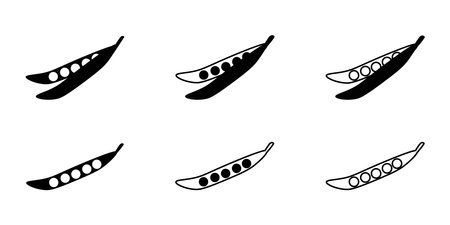 Peas, vector icon. black peas. Can be used as an icon, logo.のイラスト素材