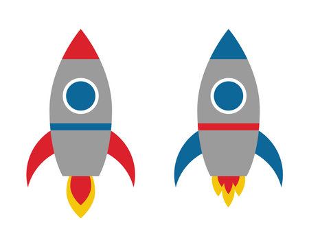 Rocket vector. Two space rockets on a white background.のイラスト素材