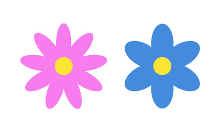 flowers, vector. flower pink and blue.のイラスト素材