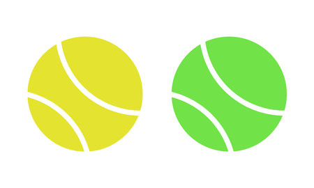 Tennis ball vector. Tennis ball yellow and green.のイラスト素材