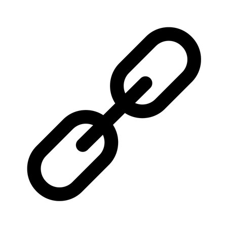 Link vector icon. Black chain on white background, link icon.