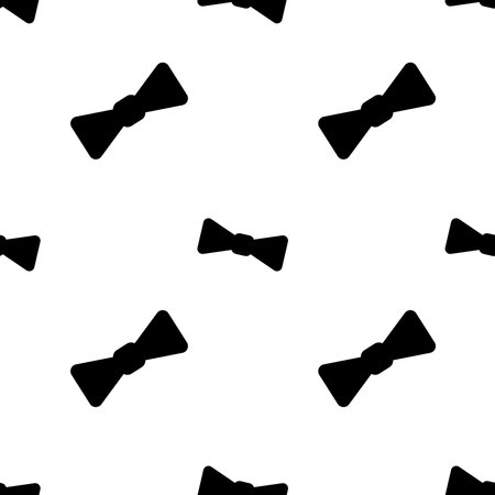 Bow tie, seamless pattern, vector. Black bow tie on a white background. Father's day pattern.のイラスト素材