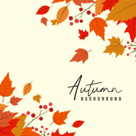 Hand drawn autumn background with elegant styleのイラスト素材