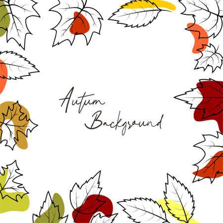 Hand drawn autumn background with elegant styleのイラスト素材