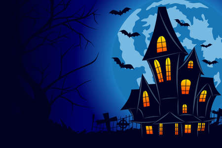 Flat design background for halloweenのイラスト素材