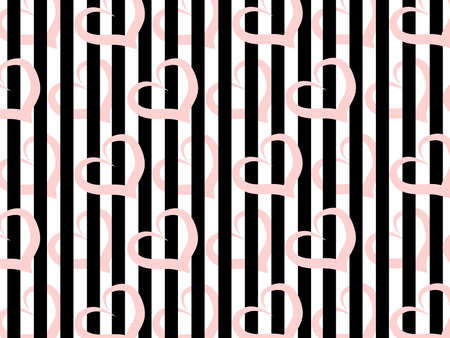 This illustration has many hearts and rectangles.の写真素材