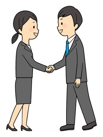 illustration of buisness manner in officeのイラスト素材